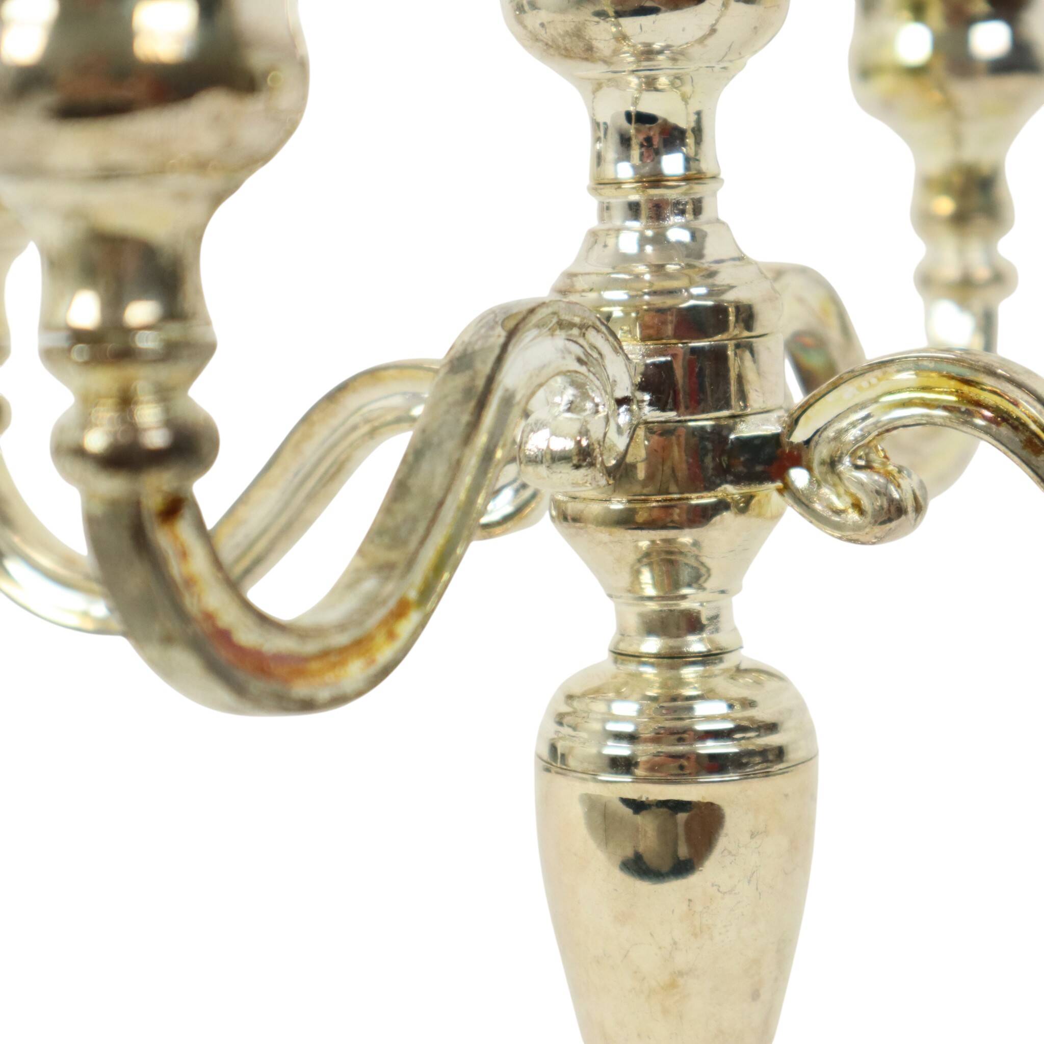 Vintage Candlestick Silver-Plated Metal Adjustable 20cm