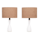 Kastrup Opaline Glass Table lamps Design by Jacob Bang 1960s Denmark