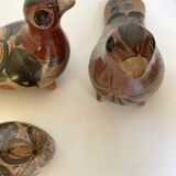 Tonala bird trio, Mexican ceramic