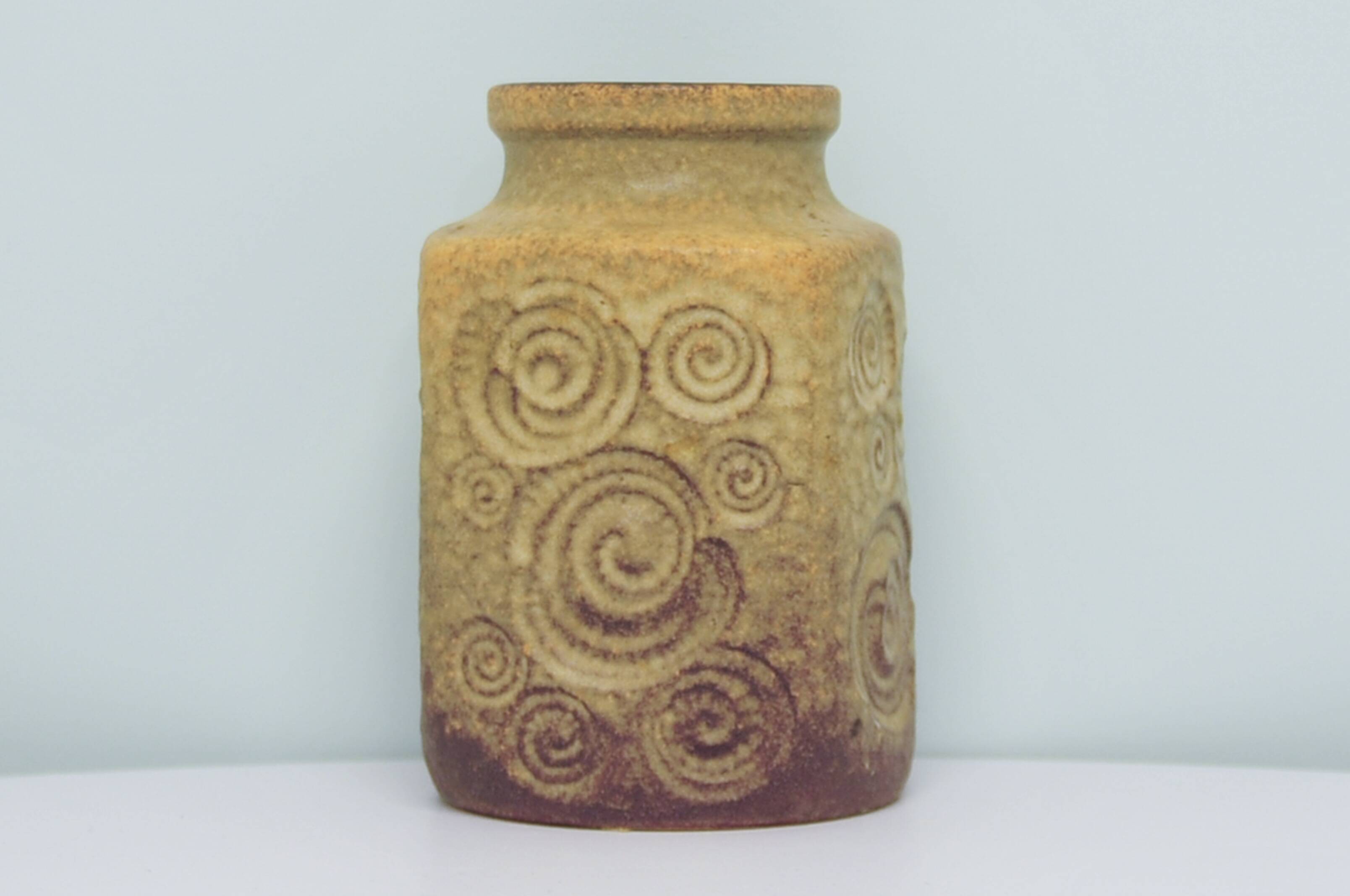 Vintage ochre yellow west germany vase scheurich