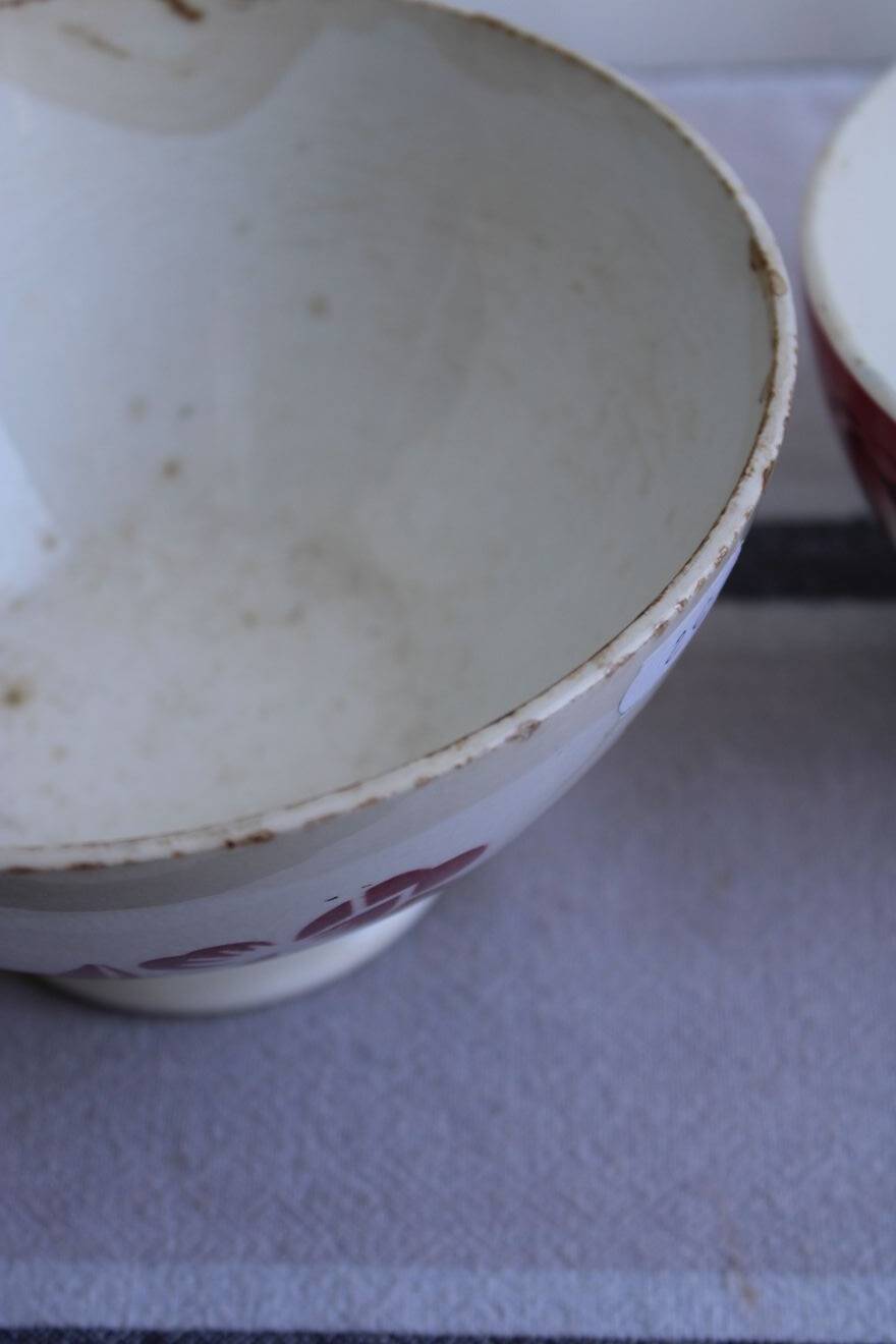 Set of 2 antique ceramic bowls
