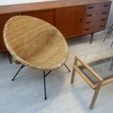 Paire de fauteuils en rotin, 1950