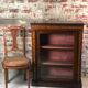 Low English style showcase/bookcase in mahogany and mahogany veneer 1930
