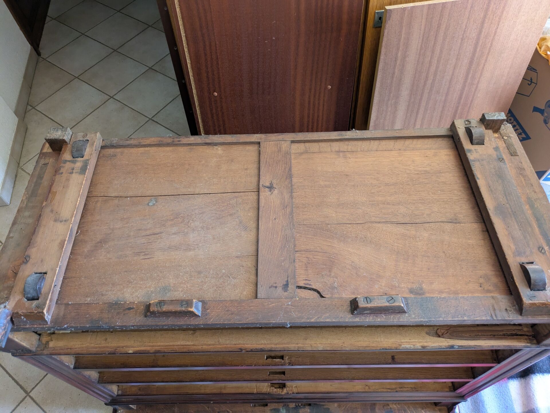 Period desk – Early 20th century with a marble top