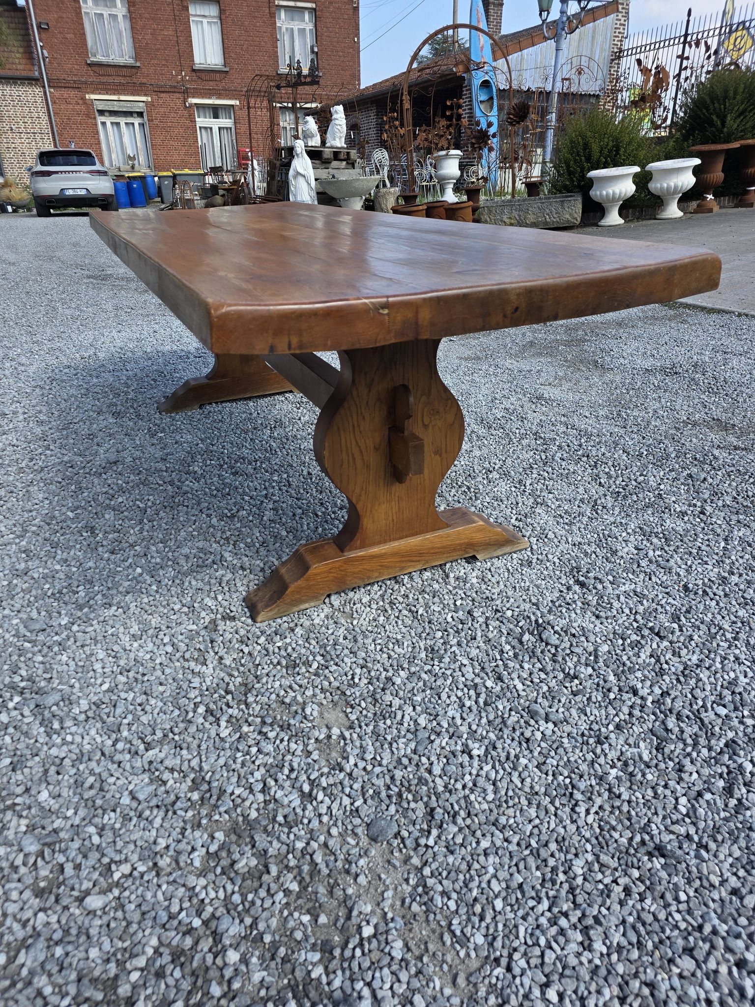 Table monastère en chêne massif,  243cm de L