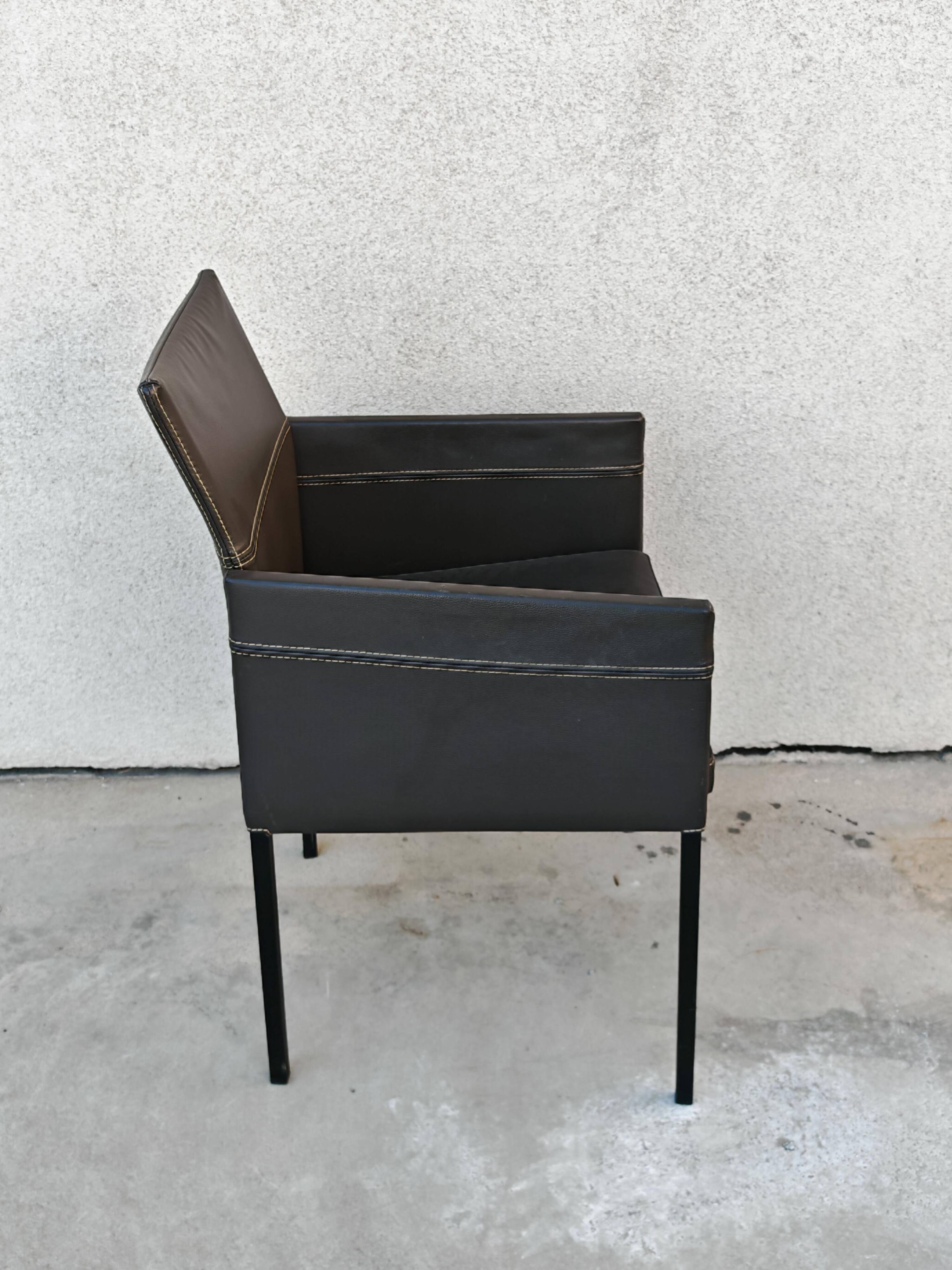 Pair of leather armchairs Texas by Karl Friedrich Förster for KFF