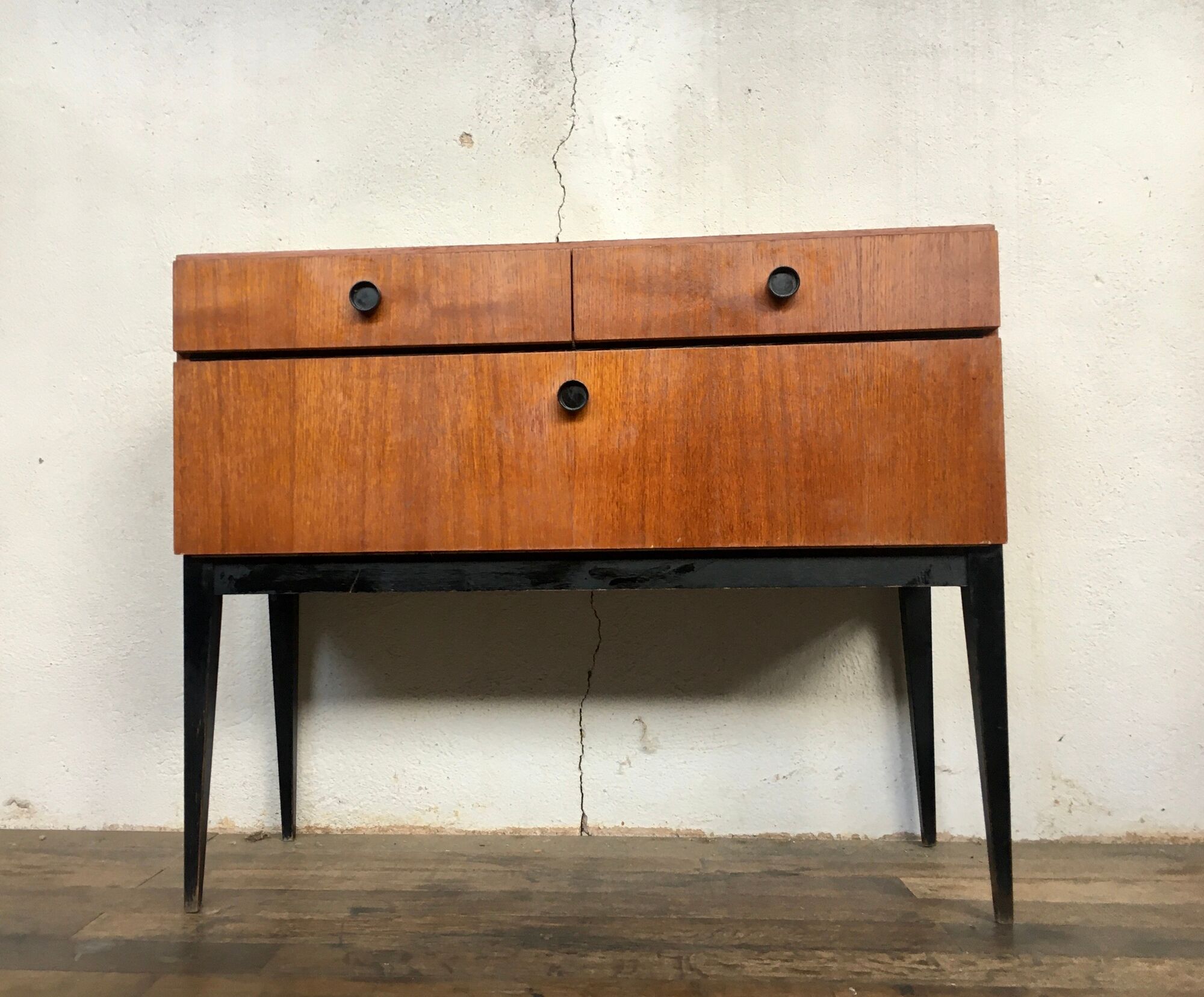 Enfilade kama / meuble tv / hifi commode vintage - teck - 50/60 - legrand design
