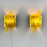 Pair appliques brutalistes, Claus Bolby for Cebo Industri, Denmark, 1970s