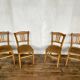 4 chaises en bois bistrot brasserie vintage rétro bohème lutherma