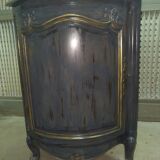 Pair of solid walnut notches painted and patinated around 1950