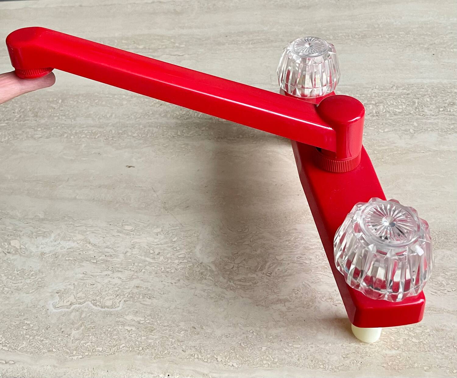 Red vintage faucet