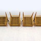 Vintage Czech straw chairs, 1960s, set of 4