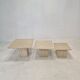 Set of 3 italian travertine coffee or side tables, 1980s