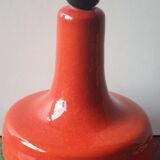 Seventies orange ceramic lamp