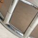 Vintage chrome Bauhaus side table with a smoked glass top, Eileen Gray / Milo Baughman style