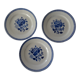 3 EVIAN flat plates old earthenware 482112 Luneville pink blue