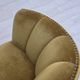 1960s, Danish 2-seater "Banan" sofa, green furniture velour, oak wood.