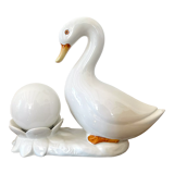 Ceramic goose lamp and globe 80s