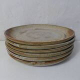 6 flat plates in Vintage stoneware