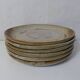 6 assiettes plates en grès Vintage
