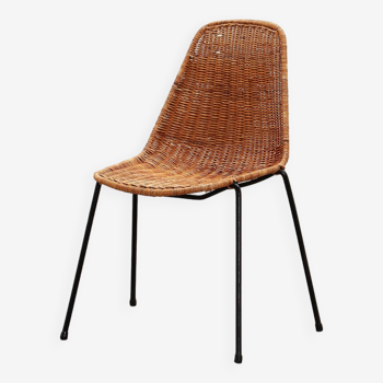 Gian Franco Legler rattan dining room chair, 1960 Italy