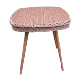 Coffee table in rattan osire and formica