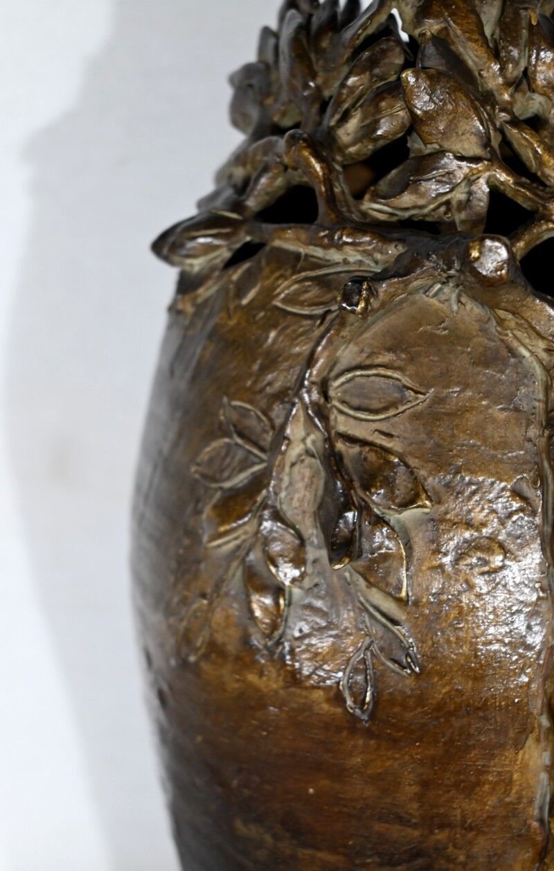 Enamelled Ceramic Vase, signed "Korina", Art Nouveau – 1900