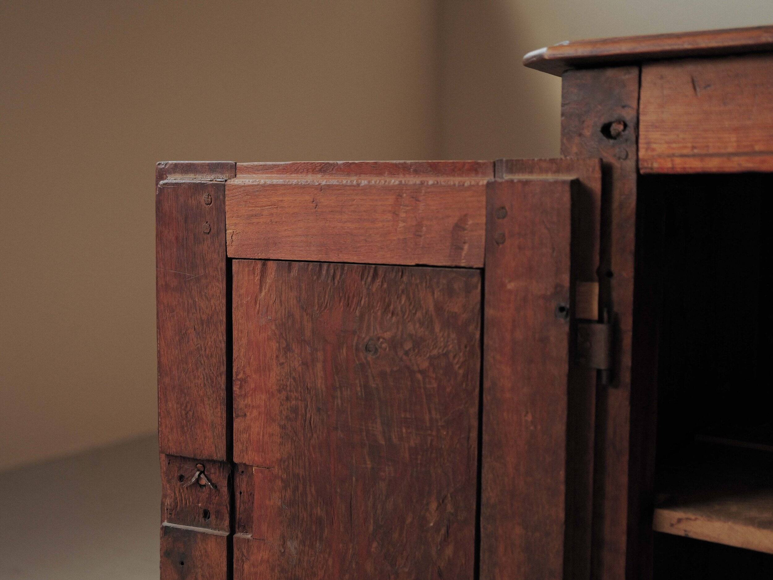 Mountain buffet in larch and solid pine, Folk art, 19th century