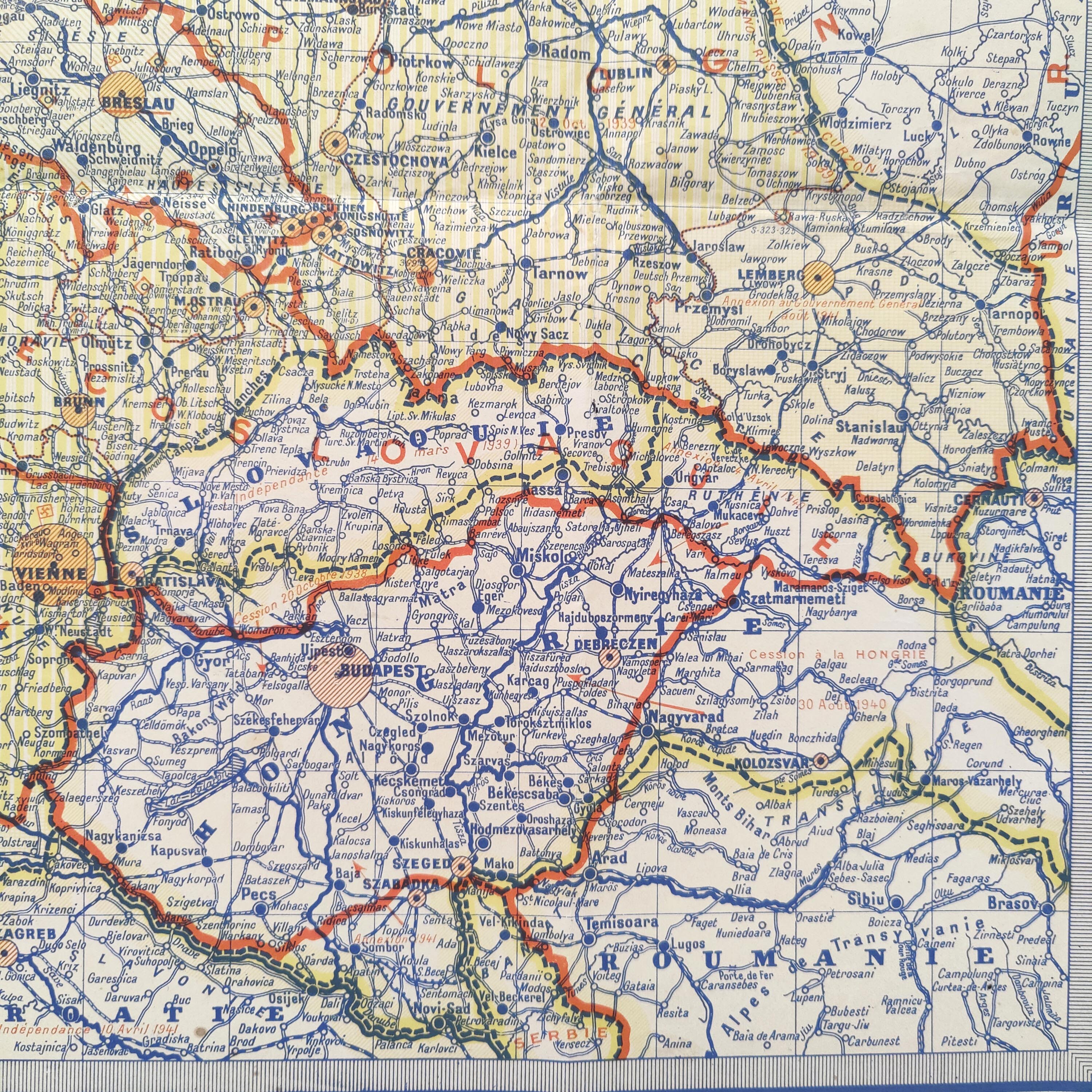 Map Germany and Europe 40s