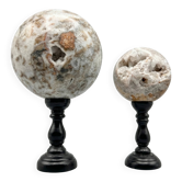 drusy agate spheres (quartz) on bases – mineral decoration