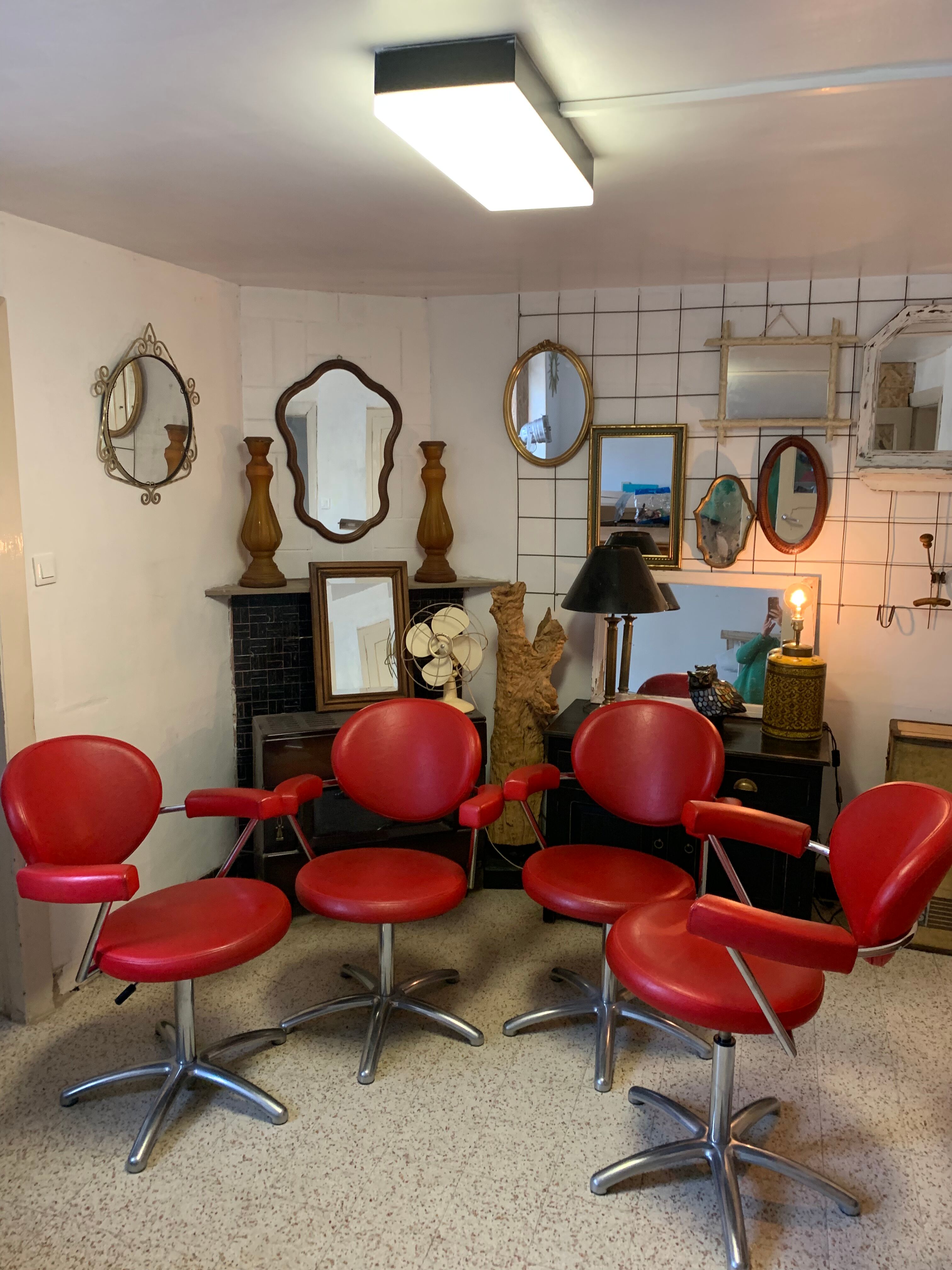 4 barber armchairs