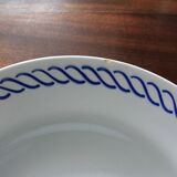 Deep plate with royal blue geometric pattern marked on the back FB 45.