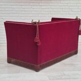 1960s, Danish velour 2 seater drop arm sofa, velour, original condition.