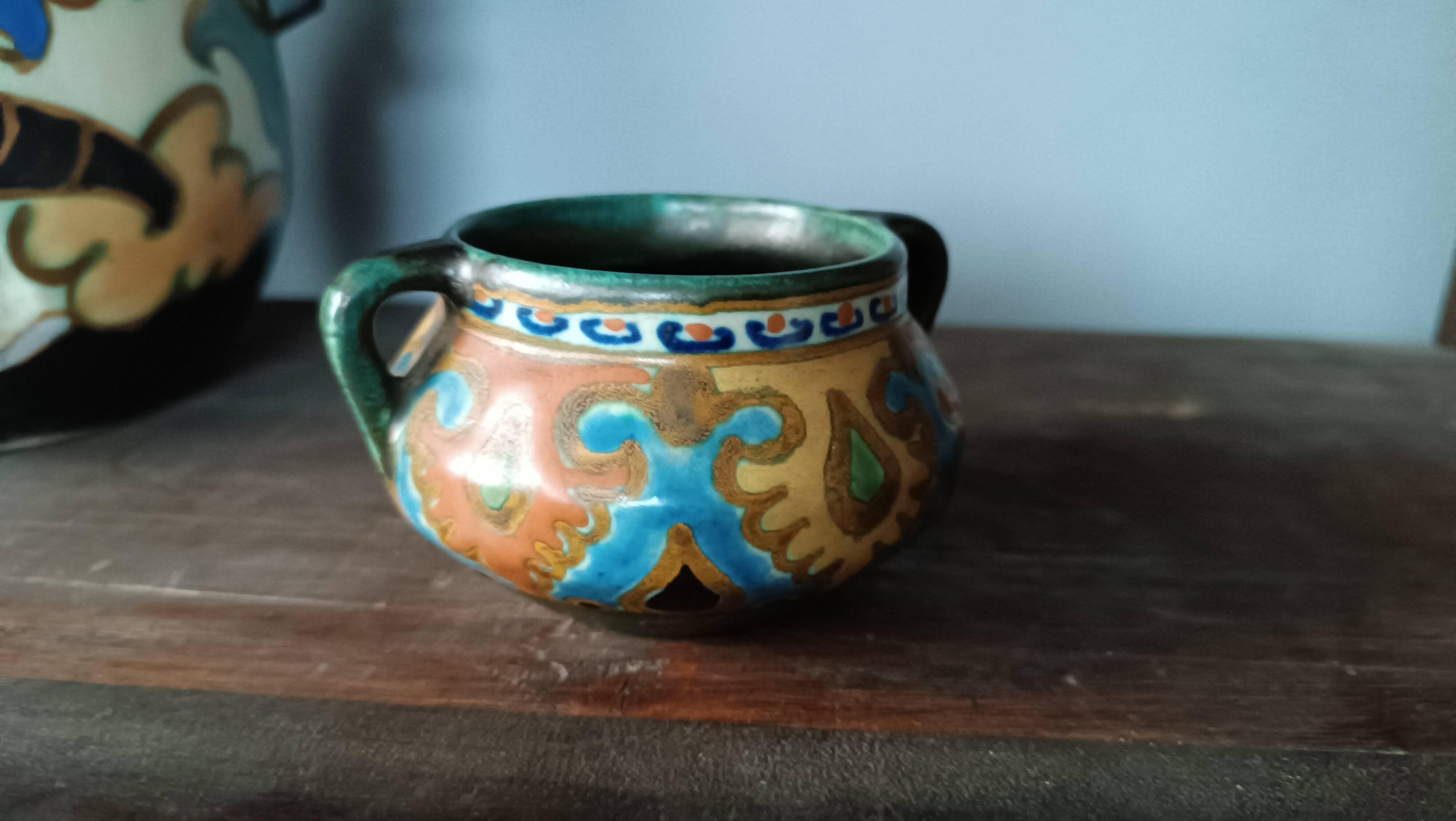 Vase gouda liberty holland en céramique à décor emma