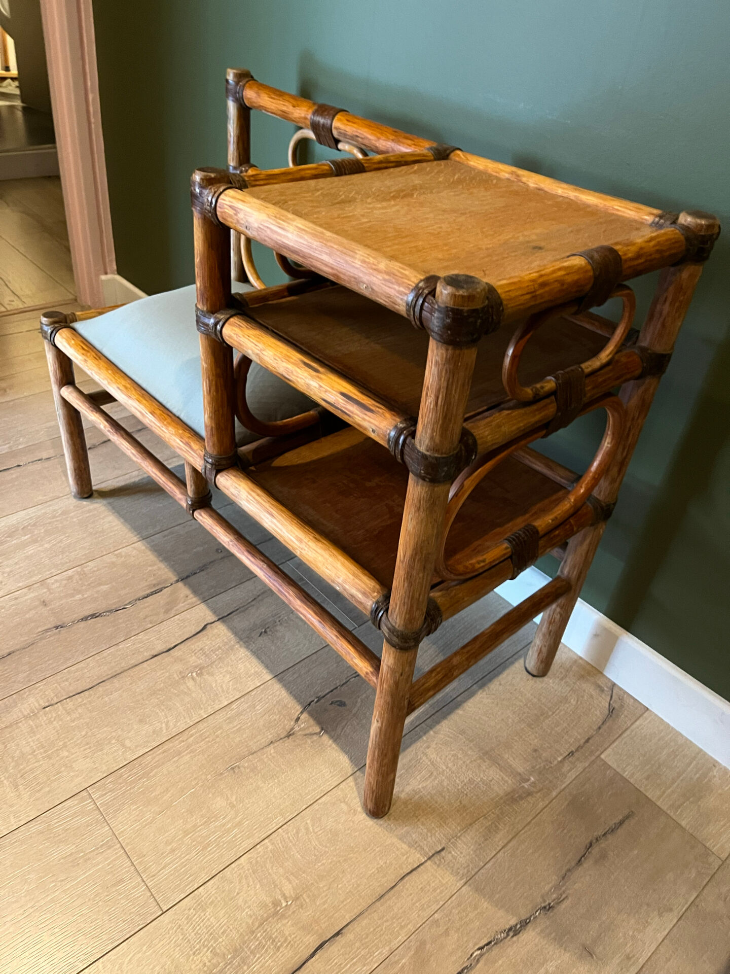 Vintage bamboo bench