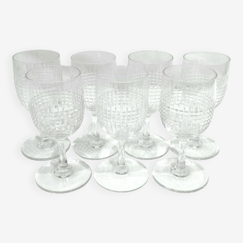 Baccarat – 7 verres à vin blanc Nancy