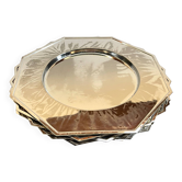 6 Plats Sous ASSIETTES Métal Argenté VINTAGE