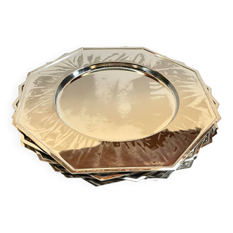 6 Vintage Silver-Plated Metal Plates and Dishes