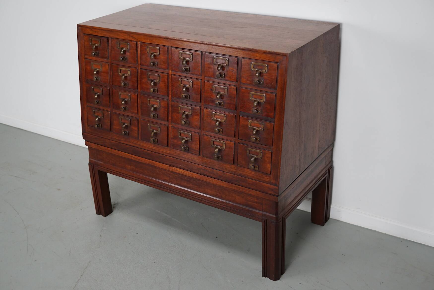 Antique Dutch Oak Apothecary / Filing Cabinet, 1920s