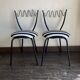Pair of post-modern striped chairs, Italian work by Gio Ponti.