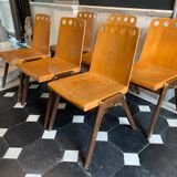Series of 6 stackable industrial chairs, Roland Rainer for Emil & Alfred Pollak, ca 1950