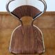 Set of 4 vintage bistro chairs in wood and chrome with postmodern design from