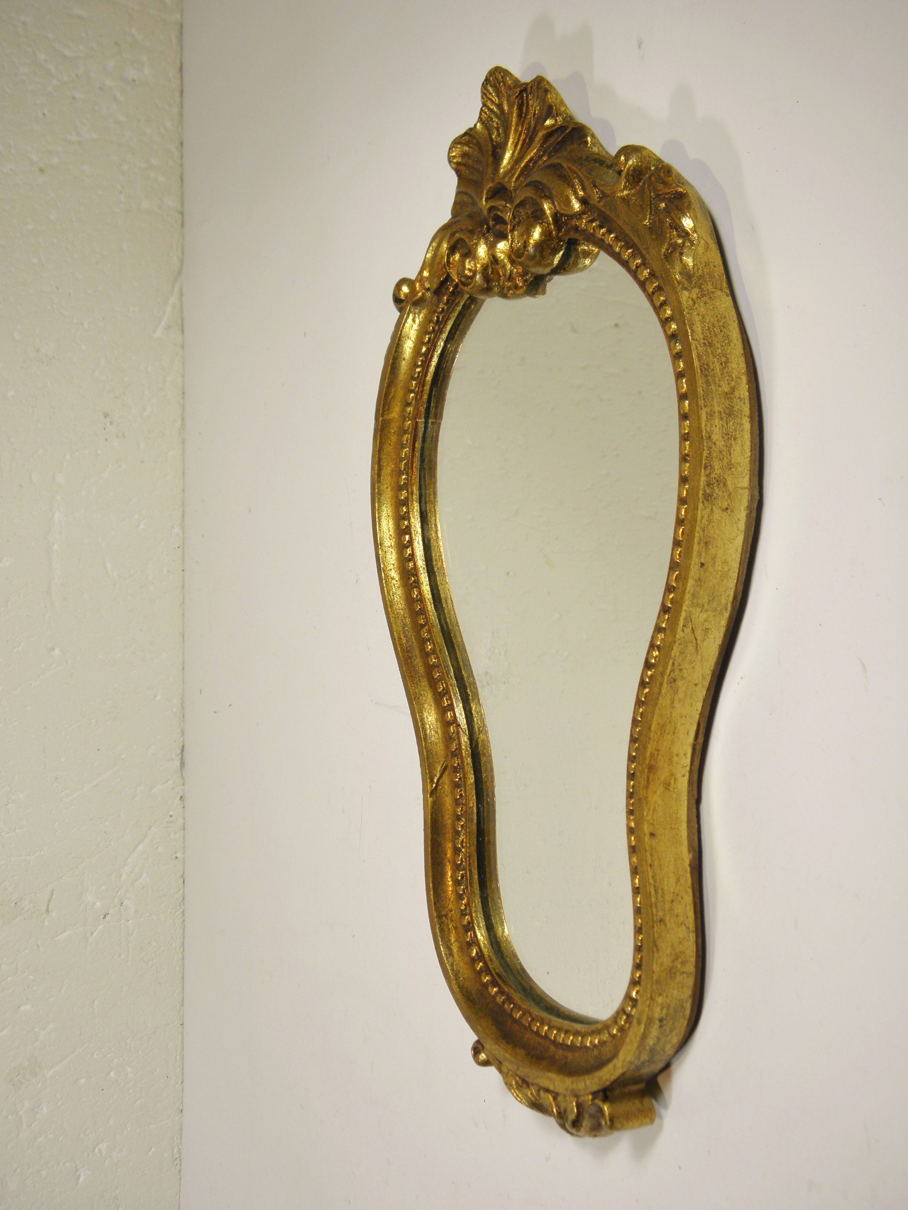 GOLD FRAMED MIRROR 32 x 19 cm