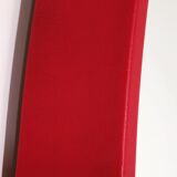 Large Vintage Mirror with Red Leatherette Frame