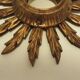 Old golden wood sun mirror 27cm