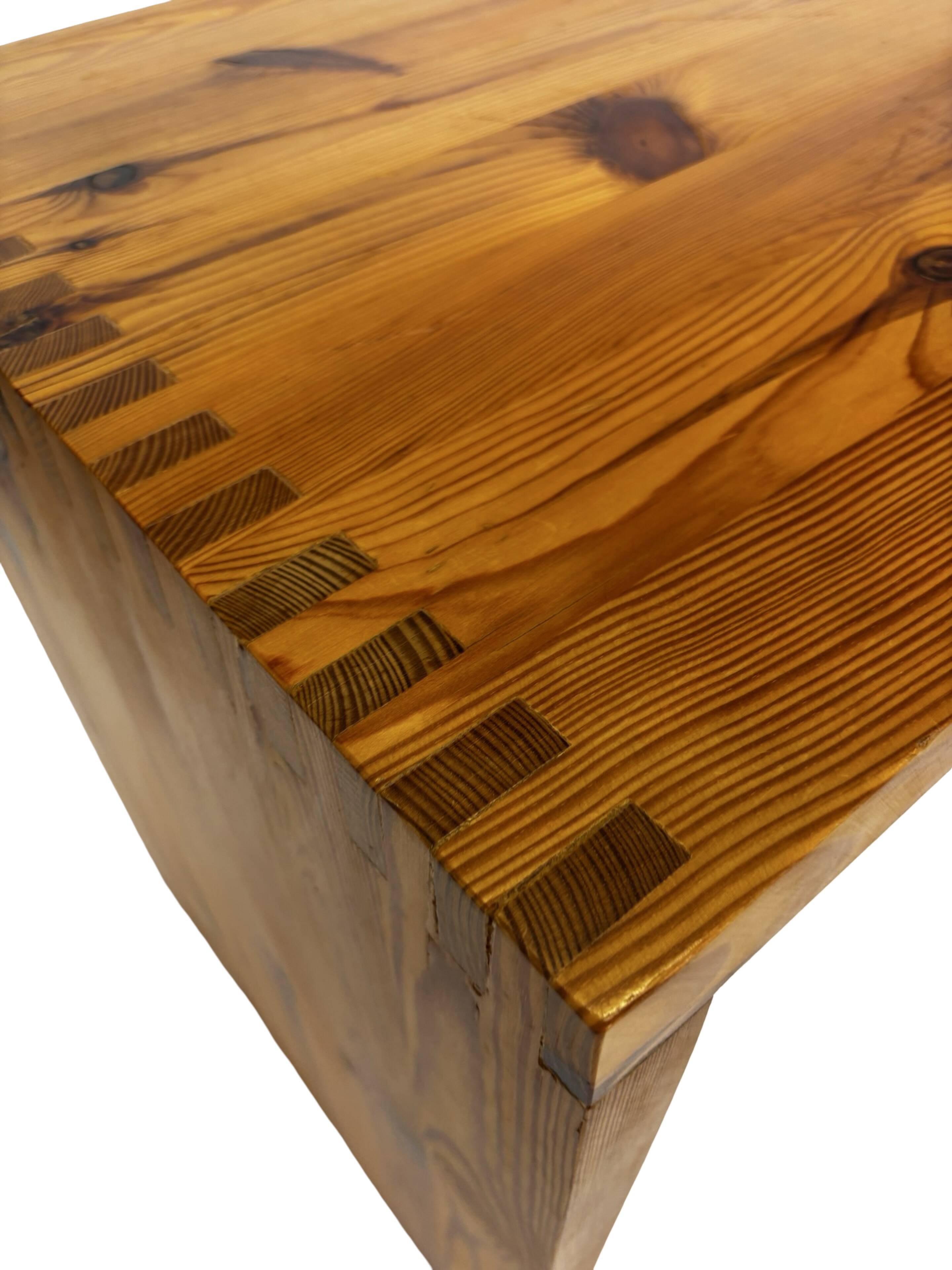 Table d'appoint vintage Ate Van Apeldoorn, pin, années 1970