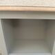 Pair of restored antique bedside tables painted in verdigris.