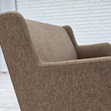 Années 1960, canapé 3 places danois, laine d'ameublement, bois de teck.