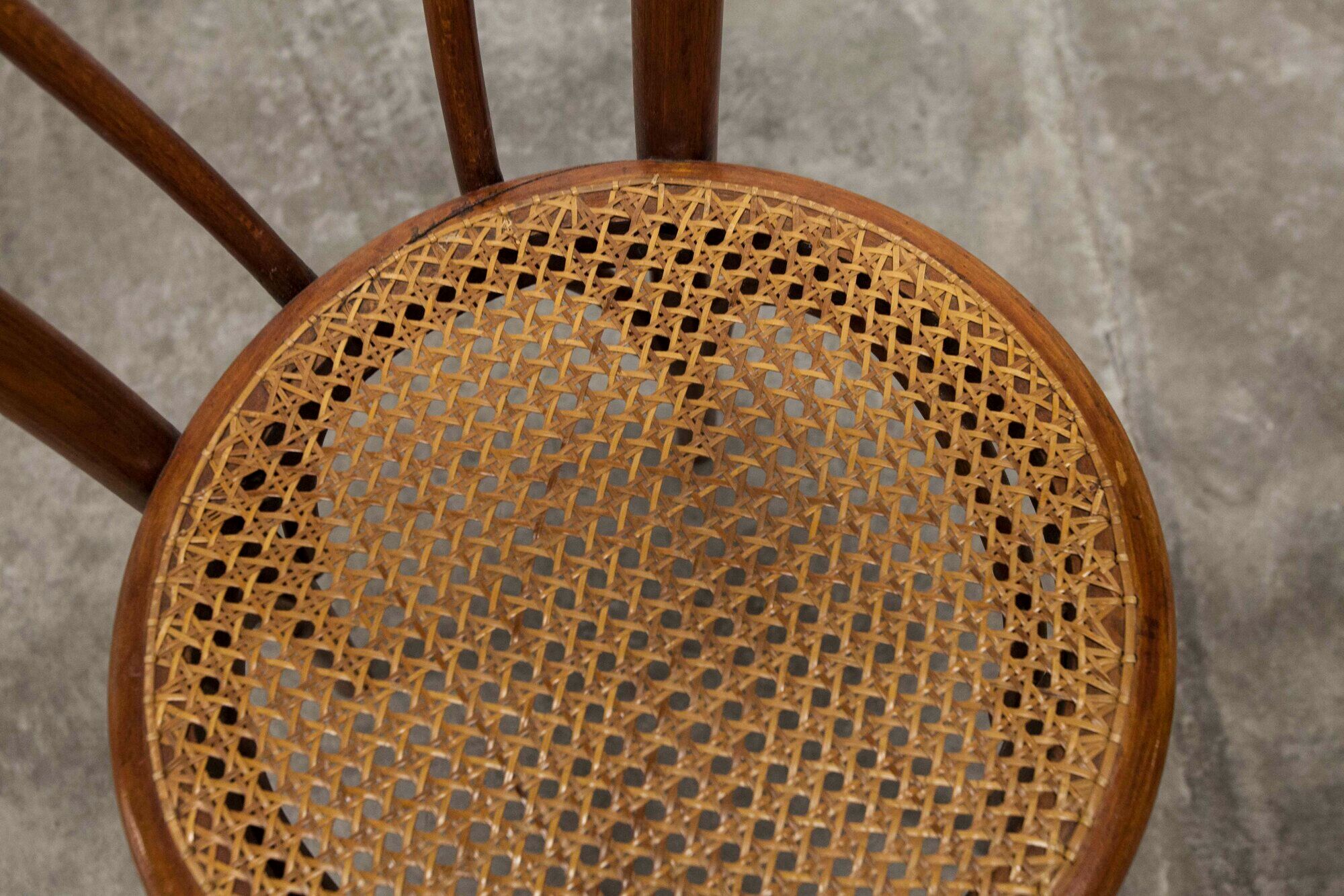 Pair of chairs bistrto Brief 1900 curved wood and canning