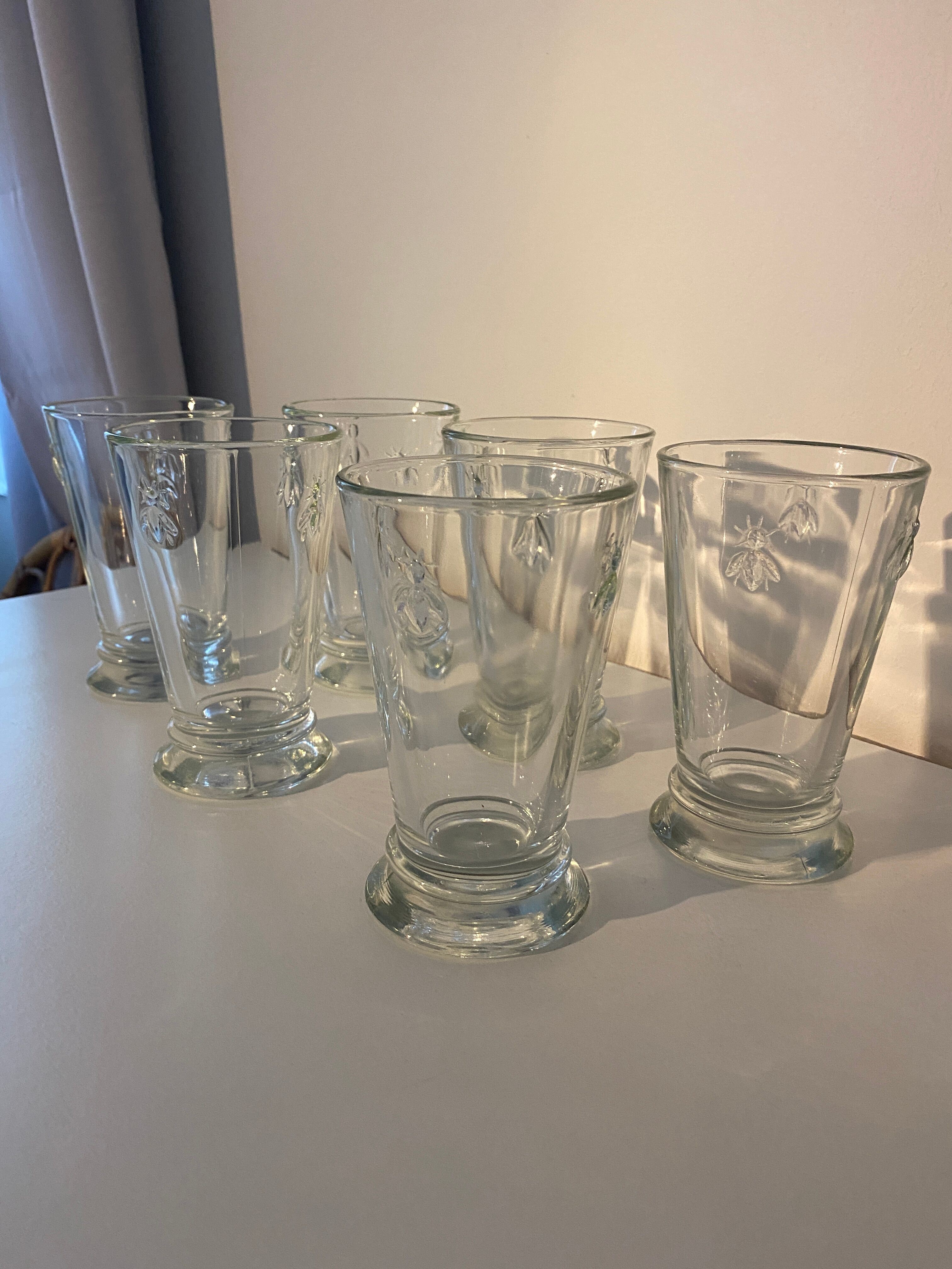 Set 6 verres à eau abeille Paris musée